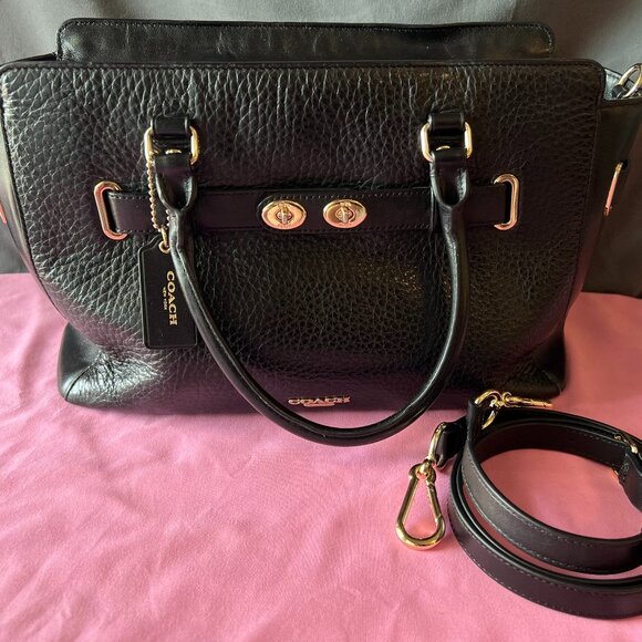 Coach Blake 25 & Blake Mini Carry Alls - Matching Mommy & Me Black Satchels - Picture 3 of 16